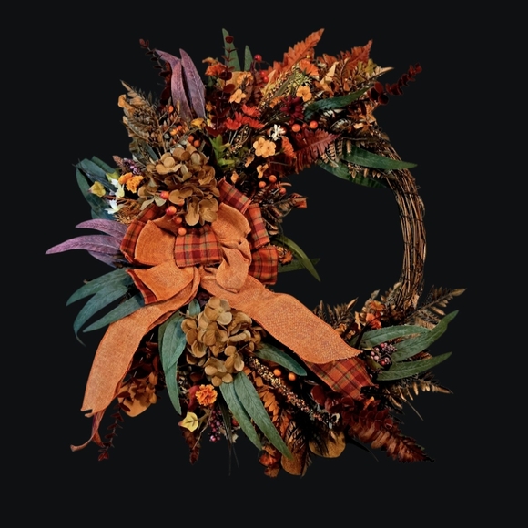 Rustic Fall Floral Wreath - Picture 3 of 8